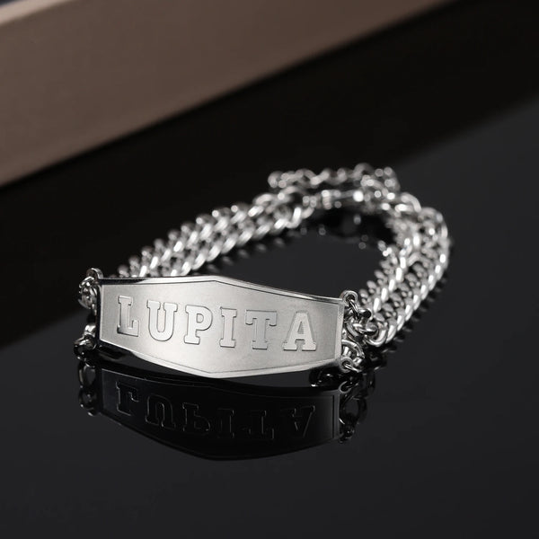 Corrosion Shield Double Chain Cuban Chain Custom Name Men's Bracelet Stainless Steel Daily Jewelry Christmas Gift For Boyfriend