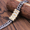 Cuban Link Men's Bracelet With Personalized Beads Titanium Steel Engraved Bangle Jewelry For Men Husband Father's Day Gift