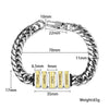 Cuban Link Men's Bracelet With Personalized Beads Titanium Steel Engraved Bangle Jewelry For Men Husband Father's Day Gift