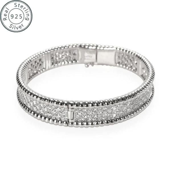 925 sterling silver Cubic Zirconia Bangle Tennis Bracelets  | Classic Love Cuff Bangle Bracelets