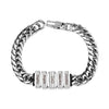 Cuban Link Men's Bracelet With Personalized Beads Titanium Steel Engraved Bangle Jewelry For Men Husband Father's Day Gift