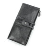 CONTACT'S Men Clutch Wallet Genuine Leather Long Wallet Hasp Card Holder Vintage Male Zipper Coin Purse Money Bag Portemonnee