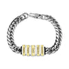 Cuban Link Men's Bracelet With Personalized Beads Titanium Steel Engraved Bangle Jewelry For Men Husband Father's Day Gift