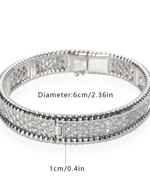 925 sterling silver Cubic Zirconia Bangle Tennis Bracelets  | Classic Love Cuff Bangle Bracelets