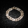 TOPGRILLZ 7-9 Inch New Lock Clasp 14mm Heavy Iced Out Cuban Bracelet Chains Cubic Zircon Link Hip Hop Rock Jewelry For Men Women