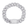 TOPGRILLZ 7-9 Inch New Lock Clasp 14mm Heavy Iced Out Cuban Bracelet Chains Cubic Zircon Link Hip Hop Rock Jewelry For Men Women