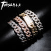 TOPGRILLZ 7-9 Inch New Lock Clasp 14mm Heavy Iced Out Cuban Bracelet Chains Cubic Zircon Link Hip Hop Rock Jewelry For Men Women