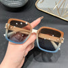 2025 Polarized Square Sunglasses Women Trendy Luxury Sun Glasses New Vintage Leather Print Glitter Eyewears UV400 Gafas De Sol