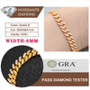 Fine Jewelry VVS1 D Color Moissanite Cuban Chain Bracelet For Men Luxury S925 Silver Bracelet For Men Hip Hop Jewelry
