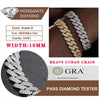 Fine Jewelry VVS1 D Color Moissanite Cuban Chain Bracelet For Men Luxury S925 Silver Bracelet For Men Hip Hop Jewelry