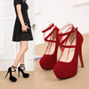 Summer Temperament New European American Fashion Cross-Stretched Large-Size High Heels Women's Nightclub Women's Shoes Elegant