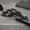 Personalized Engraving 2-5 Name Mens Leather Bracelet Customized Vintage Beaded Bracelets for Men Retro Jewelry Gift for Father