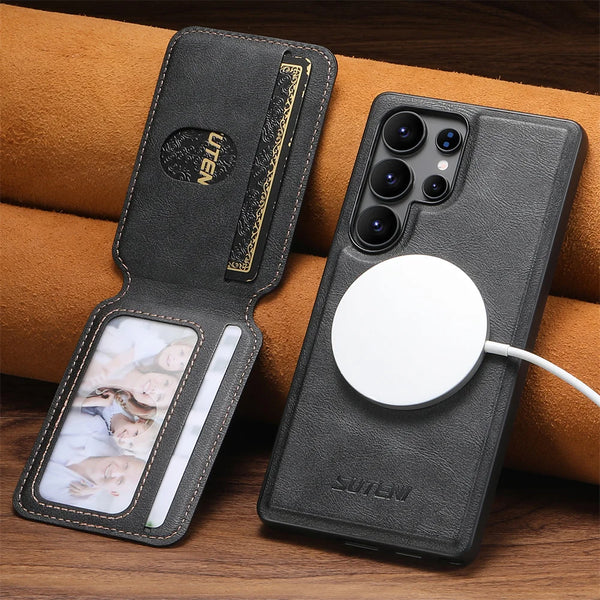 Detachable Magnetic Wallet Case Card Holder Phone Case for Samsung Galaxy S25 S24 S23 S22 Ultra Leather Protective Cover