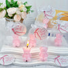10/20 Sets Pink/Blue Bear Shaped Candles, with Thank You Card and Organza Bag, Suitable for Baby Shower, Gender Reveal Party ﻿