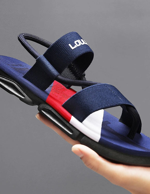 Slippers man summer ankle wrap shoes slip-resistant slide sandals summer male slippers beach Water Shoes Zapatillas Hombre Blue