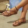 Women's casual flat sandals with clip on design Popular brown Color comfortable shoes for daily wear