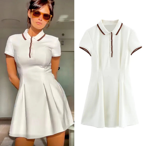 TRAF Women's Y2k Party Dresses 2025 Spring Summer Short Sleeve Mini Dresses Fashion Casual Elegant Mini Dresses Vestidos