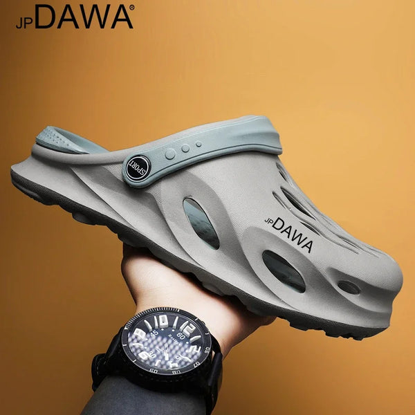 JP DAWA men's summer dual-use slippers, non slip lightweight hole shoes, sports and leisure beach fishing half sandals for men