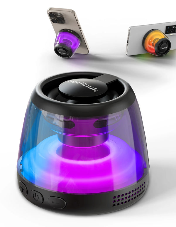 Cyber Style Magnetic Wireless Mini Speaker, 5.1 Surround Sound, High Definition Audio, Dual Stereo Bass,USB Type-C Charging,