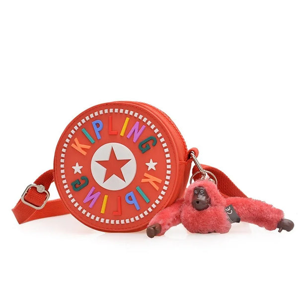 Creative Round Mini Nylon Coin Purse Cute Cartoon Crossbody Bag & Stylish Travel Shoulder Bag Lightweight Waterproof Daily Use