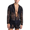 Long Sleeve Shirt set see through Fashion Suit Men'S Comfort Matching Suit Summer Suit Breathable shorts Sportswear Chemise 