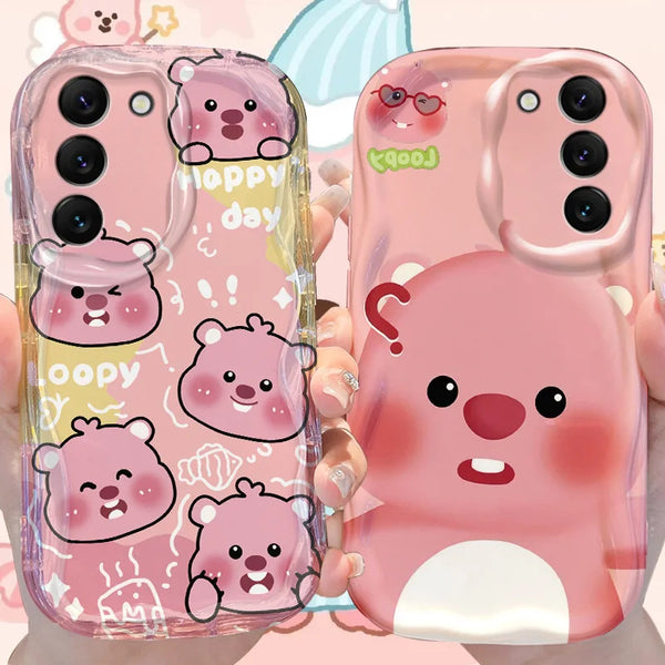 Loopy Wave Case for Samsung Galaxy S25 S24 S23 S22 S21 Ultra Plus S20 FE A73 A72 A71 A56 A55 A54 5G A52 A52S A51 4G Back Cover