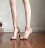 Women's fashion heeled sandals 2025 summer new nude stiletto heels sexy designer elegant banquet party high heels large size