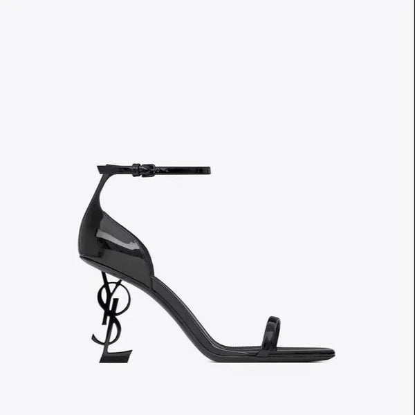 2025 New Fashion Black Letter High Heels Women's Elegant Sexy High Heeled Sandals Temperament Open Toe Line with Party Shoes