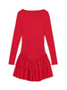TRAF 2025 Fashion Women Solid Tierred Mini Dresses New Elegant O-neck Long Sleeve Slim Ruffles Party Dress Summer Streetwear