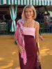 Halter Color Patchwork Strapless Dress High Waisted Drape Slimming Layered Strap Long Dress Suspender Robes Women's Clothing