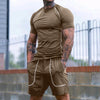 Men'S Summer New Sports Tights Shorts Suit Men'S Running Gym Wear Set Absorbent Breathable High-Quality Sport Casual Suit