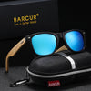 BARCUR Fashion Light Weight Wooden Women Polarized Sunglasses TAC Lens Bamboo Wood Foot Classic Square UV400 Men Sunglasses
