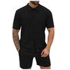 Men'S Short Sleeve Shirt Casual Sets Summer Two Pieces Set Casual Holiday Shirts Tops Shorts Outfits For Male Ropa Hombre