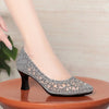 Summer Single Shoes Mesh Breathable Versatile High Heels Women's Shoes Middle-Aged Temperament Pointed Toe Shallow Mouth Shoes