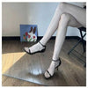 Women's fashion heeled sandals 2025 summer new nude stiletto heels sexy designer elegant banquet party high heels large size