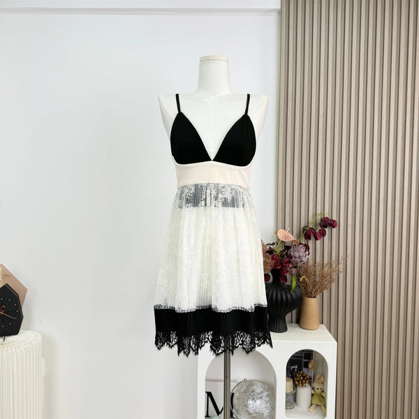 Summer Women Midi A-line Dress Party Evening Spaghetti Strap Frocks One-Piece Graduation Coquette Pleated Old Money Sundress