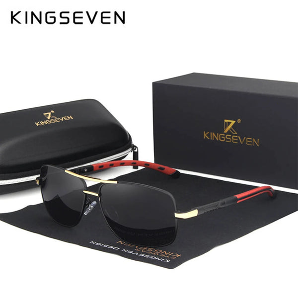 KINGSEVEN Trendy Designer Men Sunglasses Classic Polarized UV400 Fashion Glasses Driving Square Frame Male Outdoor Male Eyewear
