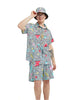Men's short sleeved shirt shorts printed set 80S Hawaiian style vacation casual versatile loose fashion printed T-shirt beach
