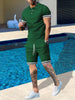 Men's Summer Short Sleeve Suit Polo Shirt Short Sleeve Shorts Athleisure Two-Piece Set Suitable For Everyday Travel