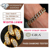 Fine Jewelry VVS1 D Color Moissanite Cuban Chain Bracelet For Men Luxury S925 Silver Bracelet For Men Hip Hop Jewelry