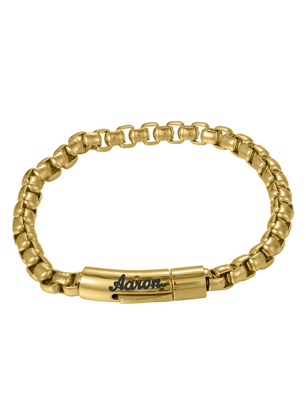 Custom Men's Name Bracelet Stainless Steel Classic Everyday Jewelry Personalized Text Men's Jewelry Gifts for Dad and Boyfriend