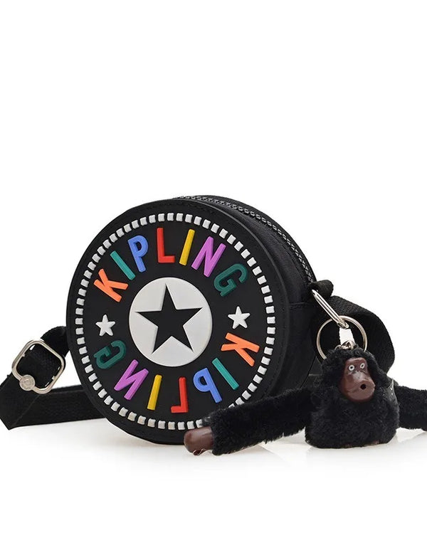 Creative Round Mini Nylon Coin Purse Cute Cartoon Crossbody Bag & Stylish Travel Shoulder Bag Lightweight Waterproof Daily Use