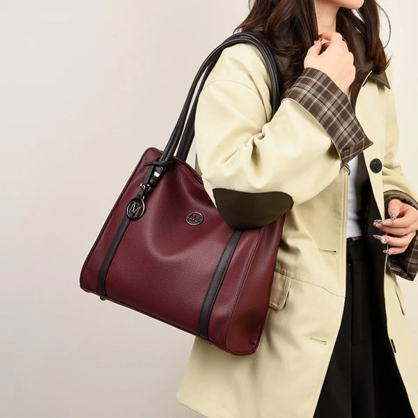 Soft Leather Luxury Handbags Women Bags Designer Shoulder Sac Ladies Large Capacity Top-Handle Bags Shopping Casual Tote Bag