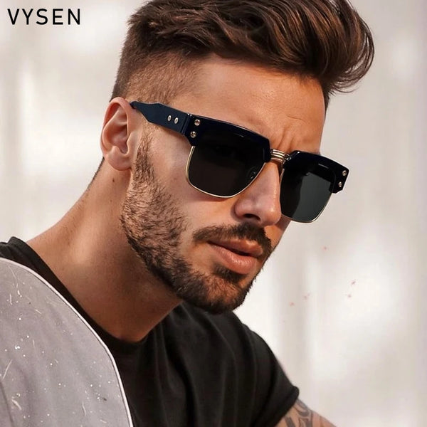 Classic Polarized Steampunk Square Sunglasses Men 2025 Luxury Brand Trendy Punk Metal Frame Sun Glasses For Male Outdoor Eyewear