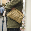 Maden Oil Wax Canvas Handbag Men's Vintage Handbags Khaki Print Purse Envelope Capacity Money Bag Magnetic Buckle Long Wallet