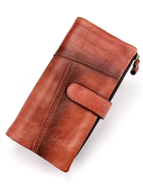 New Retro Genuine Leather Wallet – Stylish Patchwork Long Wallet, Multi-Card RFID Blocking Men’s Wallet