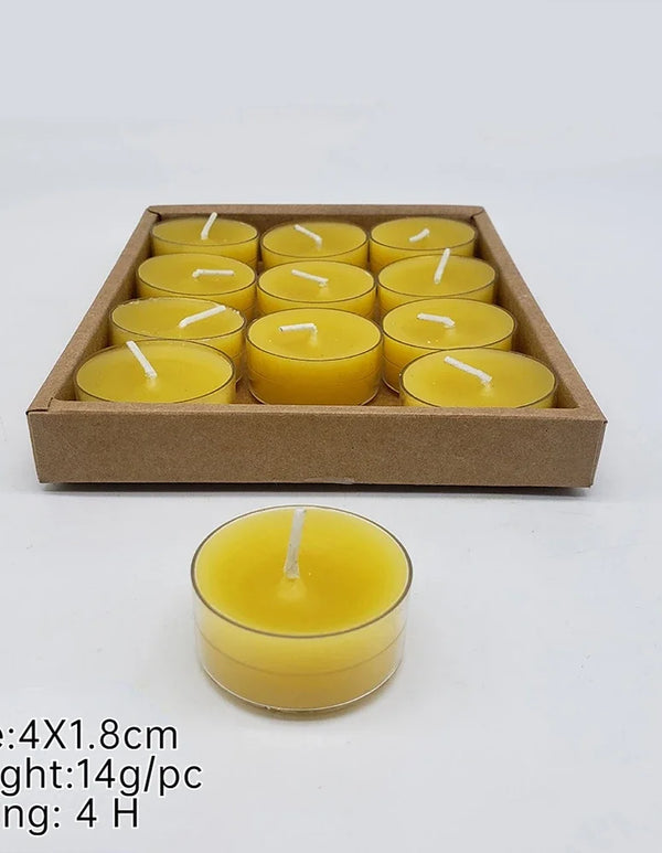 6/12Pack Beeswax Honey Candles for Ritual Tealight Candles Church Prayer Religous Prayer Candles Wholesale Decor Party Birthday