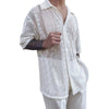 Long Sleeve Shirt set see through Fashion Suit Men'S Comfort Matching Suit Summer Suit Breathable shorts Sportswear Chemise 