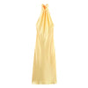 TFMLN Elegant Women Solid Halter Long Dress 2025 Summer Off Shoulder Backless Slim Party Dress Sexy Girls Sleeveless Dresses