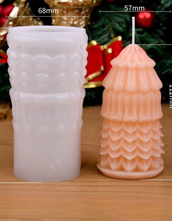 DIY Handmade Christmas Pattern Cylindrical Candle Silicone Mold Sculpture Pattern Cylindrical Candle Silicone Mold